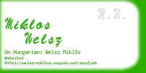 miklos welsz business card