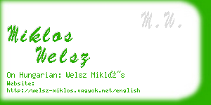 miklos welsz business card